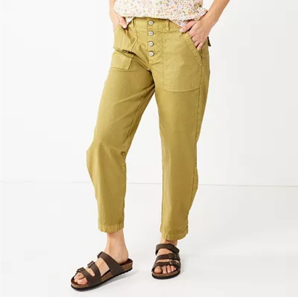 Sonoma Women’s Green Convertible Tapered-Leg High-Waisted Utility Pants - NWT